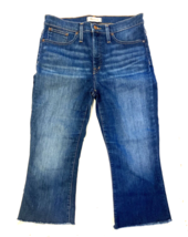 Madewell Jeans 29 High Rise Womens Cali Demi-Boot Crop Flare Raw Hem Blue Denim - £26.01 GBP