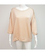 Lord &amp; Taylor 424 Fifth Hi Lo 3/4 Sleeve Stretch Top Peach Flecked size ... - £20.95 GBP