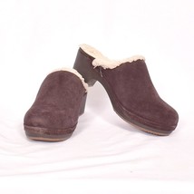 Crocs Sarah Dual Comfort Suede Clogs Faux Fur Lined Mules Brown Size 10 203414 - $33.19