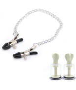 Nipple Clamps And Nipple Suckers Set With Chain Clip Enhancer BDSM Metal... - $187.02 MXN