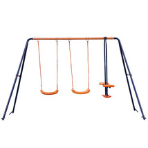 Garden Kids Children Outdoor Double Swing Set Stand A-Frame Playground Toys Gift - £121.97 GBP