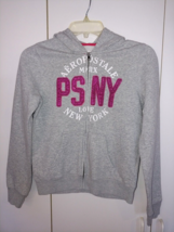 Aeropostale Girl&#39;s Gray Zip HOODIE-14-PINK Glitter &quot;PSNY&quot;-GENTLY WORN-NICE - £8.85 GBP