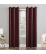 Mainstays Faux Silk Textured Grommet Curtain Panels-Set of 2-Burgundy--3... - £9.43 GBP