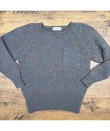 Lynn Novak Womens Medium Wool Sweater Blue Pink Space Dye Front Pocket W... - $66.92 CAD