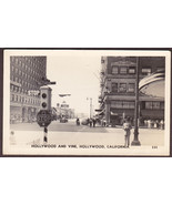 Hollywood, CA RPPC 1940s - Hollywood and Vine Intersection #535 - $331.70 MXN