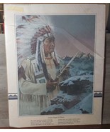 Native American Indian Prayer Peace Julie Kramer Cole 20x16 1987 Litho P... - £54.82 GBP