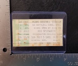 REO SPEEDWAGON  - VINTAGE JUL. 5, 1981 MIAMI, FLORIDA CONCERT TICKET STUB - £9.26 GBP