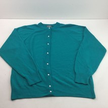 Luxelon Designers Original Womens Jade Green Sweater Pearl Buttons Size ... - £39.22 GBP