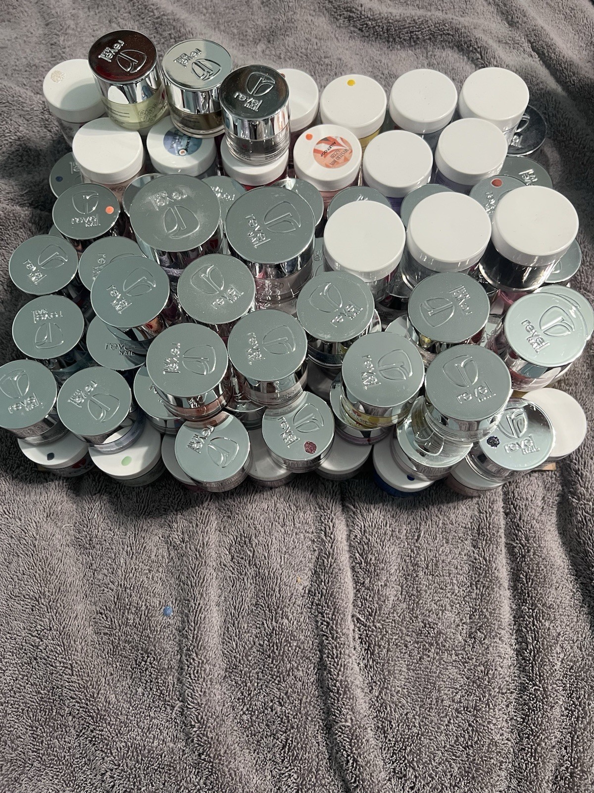 Revel Color Nail Dip Powder Lot (16) Sealed &amp; (109) Open 1 Oz. &amp; 0.5 Oz ... - $594.00