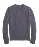 Brooks Brothers Men&#39;s Cable-Knit Crewneck Cashmere Sweater, Purple M (31... - £172.72 GBP