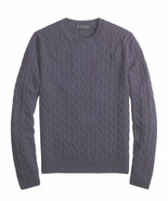 Brooks Brothers Men&#39;s Cable-Knit Crewneck Cashmere Sweater, Purple M (31... - $316.31