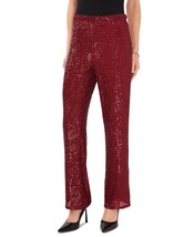 VINCE CAMUTO Women&#39;s Pull-On Sequined Flared Pants Dark wine Size Large ... - £30.33 GBP