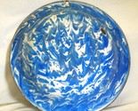 Primitive Blue Swirl Splatter Ware Graniteware Bowl Basin Rustic Farmhou... - $69.29