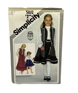 Vintage Gunne-Sax Simplicity 5162 Sewing Pattern Girls Skirt Vest Blouse... - £9.05 GBP