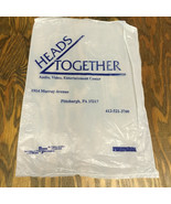 Vintage heads together Pittsburgh PA plastic store shopping bag movie prop - £15.67 GBP