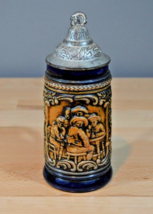 SWISS LIDDED BEER STEIN Like Wood Carvings by P. Maeder (Lucerne) - $34.99