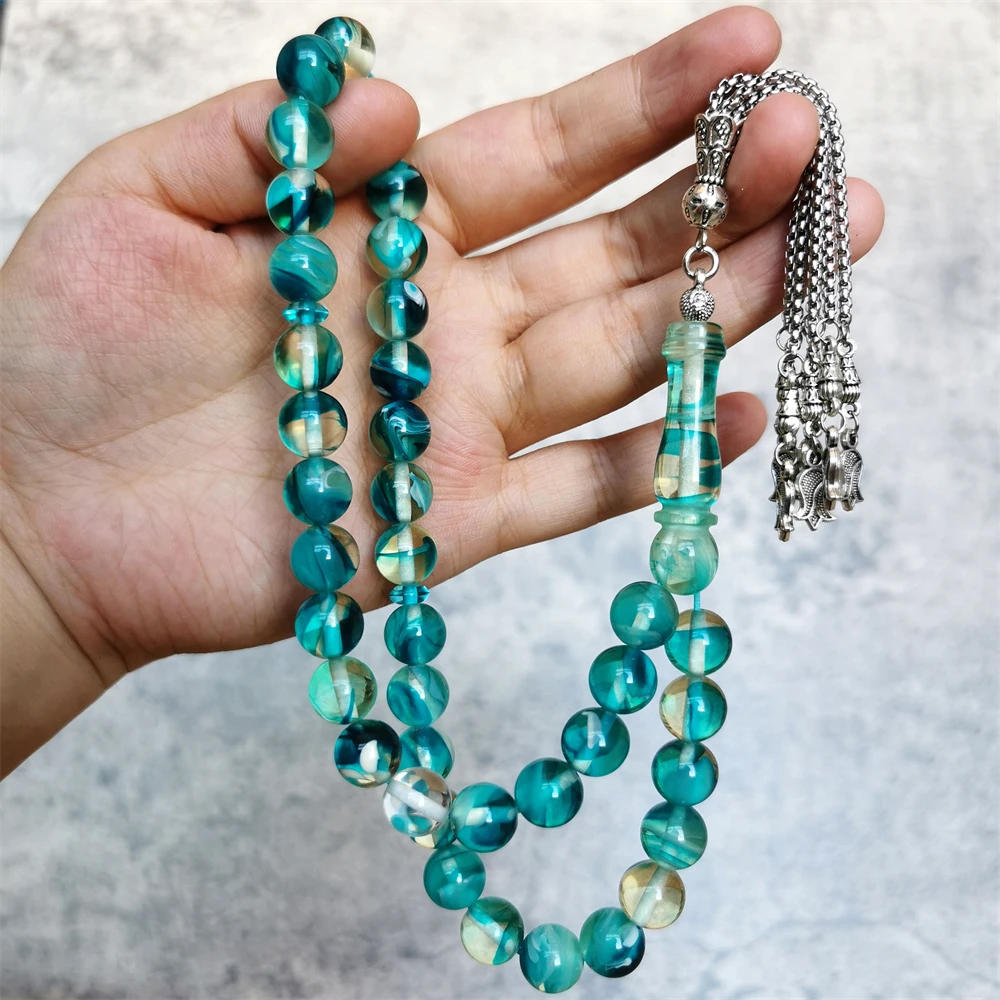 Muslim tesbih Bracelet tesbih 10mm 33 beads islamic rosary bead Prayer resin amb - £26.61 GBP