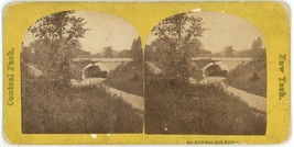 c1900&#39;s Real Photo Stereoview Central Park An Archway and Bridge New York - £7.46 GBP