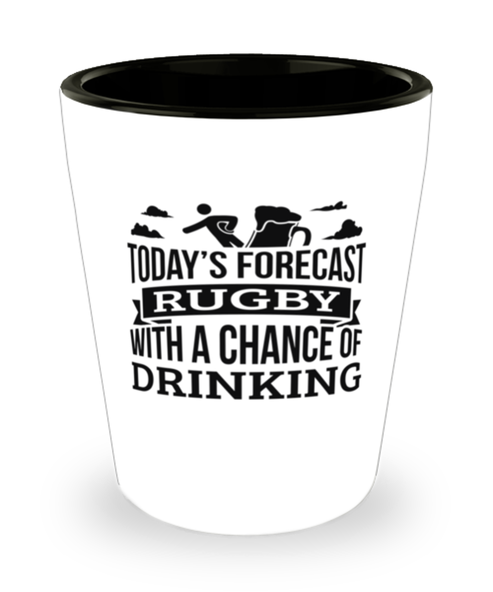 Today&#39;s Forecast rugby With A Chance Of Drinking Funny Shit Glass Gift I... - $12.95