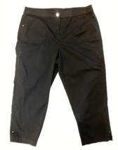zenergy by chicos capri pants womens 2 (large-12) 34x24 black lightweigh... - $18.69