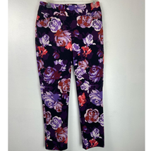 Chicos 0 Perfect Stretch Pull On Ankle Pants Floral Pockets Mid 28x27 Wo... - £9.57 GBP