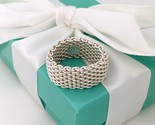 Size 7 Tiffany &amp; Co Somerset Mesh Weave Ring in Sterling Silver - £251.79 GBP