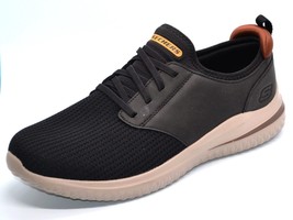 Skechers Memory Foam Comfort  Lace Up Black Gray Outsole Men&#39;s Shoes Size US 12 - £43.70 GBP