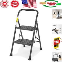 Ergonomic 2 Step Folding Ladder with TPR Feet - Stability &amp; Safety Guara... - $1,548.35 MXN
