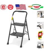 Ergonomic 2 Step Folding Ladder with TPR Feet - Stability &amp; Safety Guara... - $1,548.35 MXN