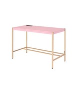 Midriaks Writing Desk w/USB, Pink &amp; Gold Finish - €150,59 EUR
