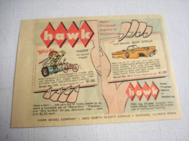 1965 Color Ad Hawk Model Company Digger Weird-Ohs &amp; Slot-Racing Body Shells - $7.99