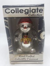 Vtg Iowa State Christmas Ornament Mercury Glass Snowman Sweatshirt NEW 4&quot; x 3&quot; - £27.95 GBP