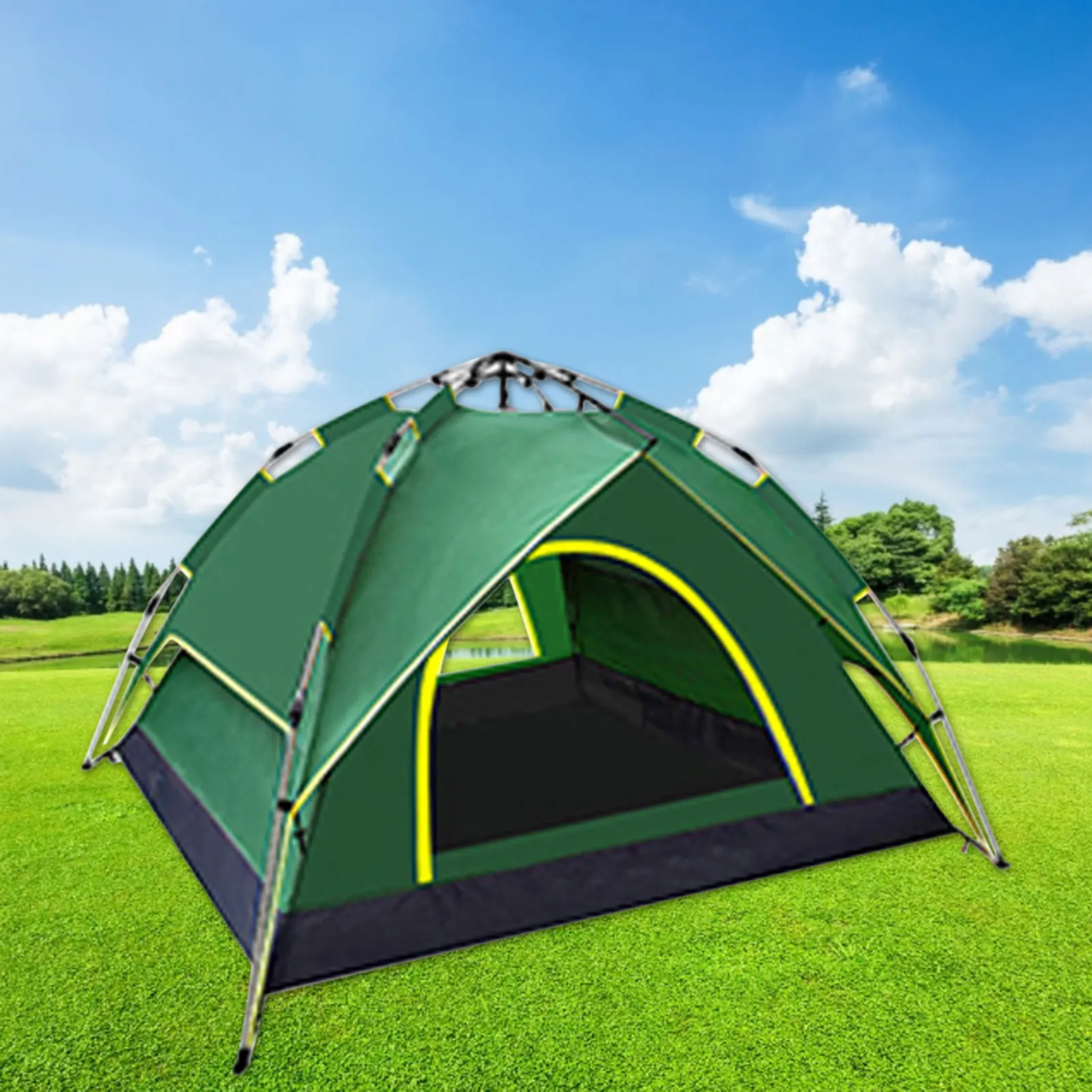 Double Layer Camping Automatic Pop UpTent Waterproof Lightweight Large Space 2-3 - £106.80 GBP+