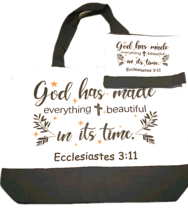 Christian ~ Canvas Tote Bag w/Handle &amp; Makeup Bag w/Zip Closure ~ Bible ... - $25.00