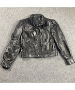 Winlit Leather Jacket Womens Medium 9-10 Black Front Pockets Zip Adults - $62.75 CAD