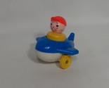 Vintage 1980&#39;s Fisher Price Little Riders BLUE AIRPLANE Toy  &amp; Person - $6.79