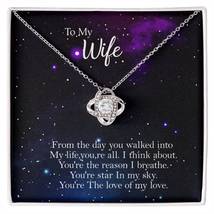 To My Wife Love Poem Message Card- 14k &amp; 18k Gold Finish Necklace.Gift f... - £30.82 GBP+