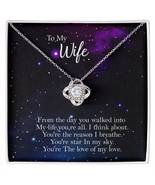 To My Wife Love Poem Message Card- 14k &amp; 18k Gold Finish Necklace.Gift f... - £30.64 GBP+