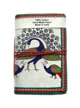 Handmade Paper Lokta Paper Eco friendly Diary Dancing Peacock White Gift  - £11.01 GBP