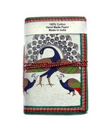 Handmade Paper Lokta Paper Eco friendly Diary Dancing Peacock White Gift  - £10.97 GBP