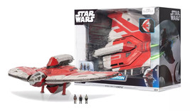 Star Wars Micro Galaxy Squadron Ahsoka Tano&#39;s T-6 Shuttle &amp; 3 Mini Figures MIB - $79.88