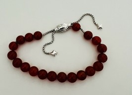 David Yurman Spiritual Bead Red Carnelian Ball Bracelet .925 Sterling Si... - $356.38