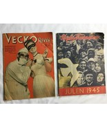 Two Vtg Swedish Magazines Sweden Vecko Tournalen 1945 Vecko Revyn ‘47 - $470.84 MXN