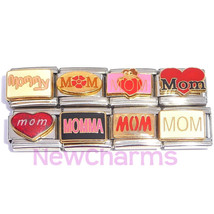 Set of 8 Italian Charms - Mom Mother Momma Mommy Love Theme 9mm Links (MIX114) - £7.81 GBP