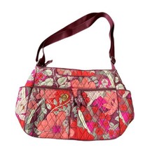 Vera Bradley Bohemian Blooms Shoulder Bag Purse Floral Pink Zip - $34.65