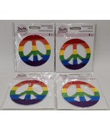 Lot Of 4 Gwen Studios Rainbow Peace Sign Embroidered Iron-on Patch Applique - $16.82