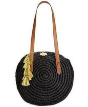 International Concepts Straw Circle Tote Handbag, Black - £23.98 GBP