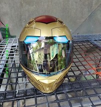 Casco de motocicleta con aerógrafo personalizado de Iron Man - £271.95 GBP