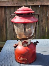 Vintage Coleman Lantern Model 200a Red Sunshine Dated 11/62 Pyrex Glass - £61.91 GBP