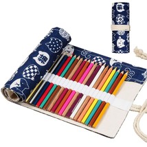 Canvas Stationery Handmade Roll Up Pencil Case For Artist Pencil Wrap Co... - $18.99